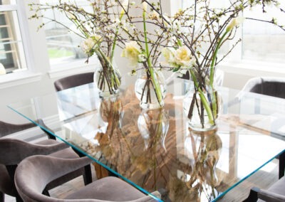 Dining Table with Dramatic Flower Arrangement